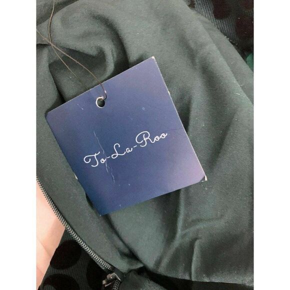 To La Roo Womens New Green Black Velvet Fit Flare Midi Skirt 18 $69 28 in waist - Picture 6 of 7